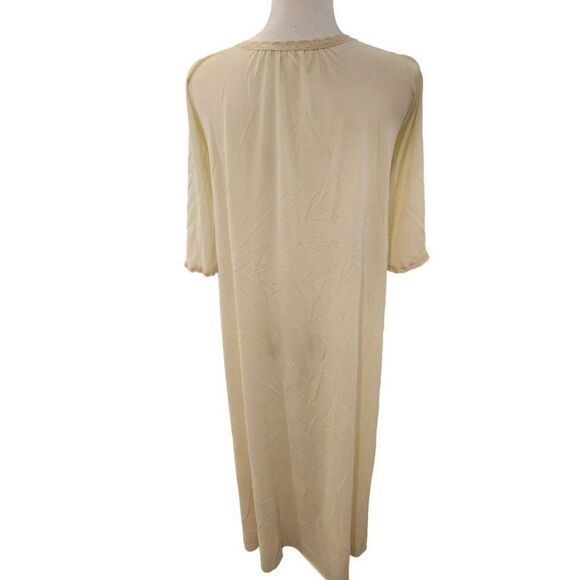 Vintage 60s Miss Elaine Light Mint Green Nylon Button Up Peignoir Robe S - Picture 4 of 6